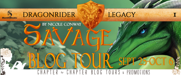 Author Interview with Giveaway:  Savage (Dragonrider Legacy #1) by Nicole Conway